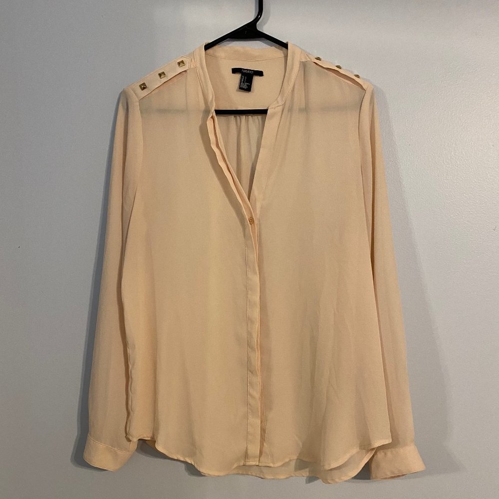 Cream Blouse with shoulder details